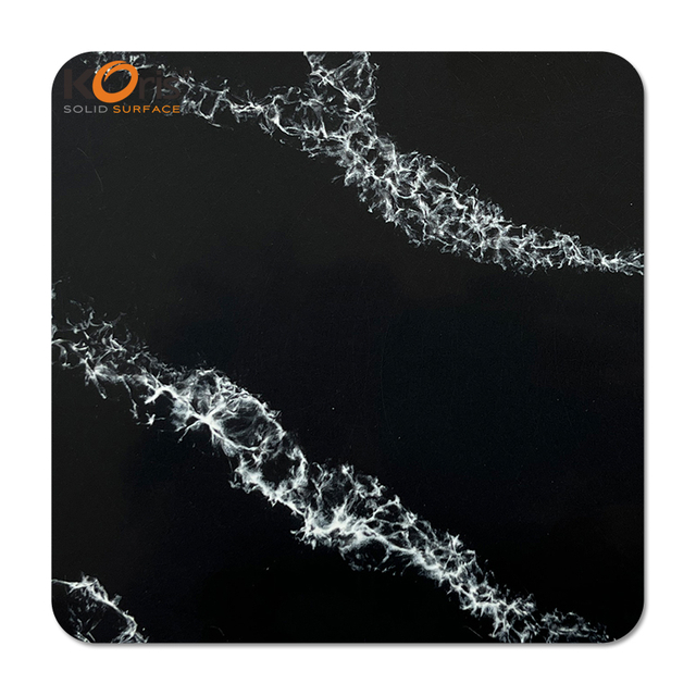 Black Artificial Marble Acrylic Solid Surface Sheets Modified Solid Surface Big Slab For Wall Panel