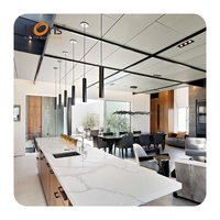 3660*760mm White Calacatta Acrylic Solid Surface Artificial Marble Stone for Apartment Marble Slabs