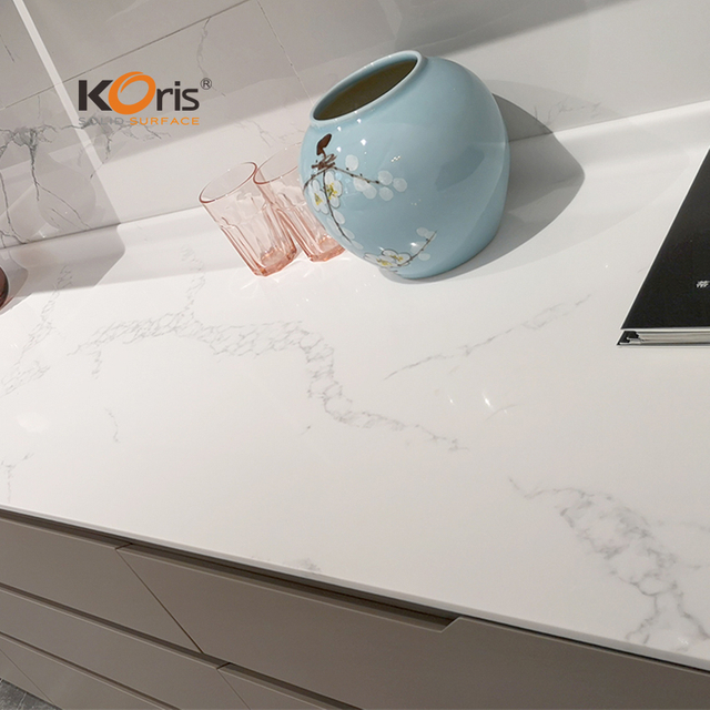 Artificial Kitchen Benchtop White Marble Solid Surface Stone