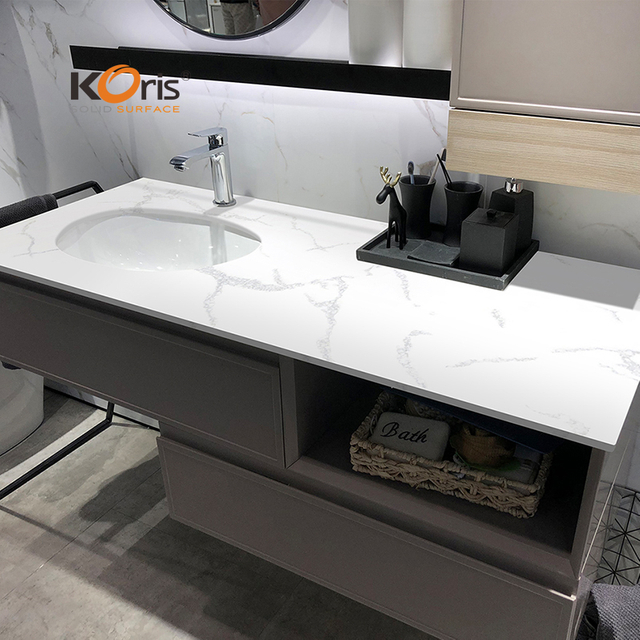 Vanity Tops Countertops Suppliers Acrylic Solid Surface Slabs for Bathroom Countertops