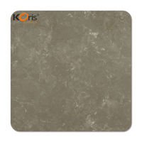 Koris Grey Color 12mm Modified Acrylic Solid Surface Slab Artificial Stone For Table Tops