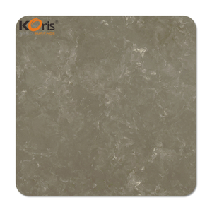 Koris Grey Color 12mm Modified Acrylic Solid Surface Slab Artificial Stone For Table Tops