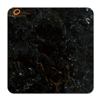 Black Marble Artificial Marble Acrylic Solid Surface Stone for Countertops
