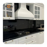Itim na marmol acrylic solidong ibabaw slabs artipisyal na bato para sa mga countertops sa kusina