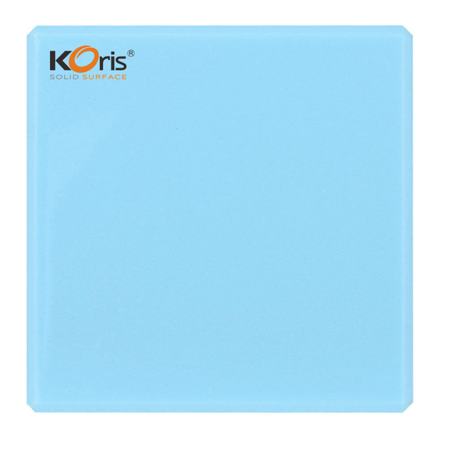 Koris Solid Surface Blue Colors 3660*760*12mm Acrylic Solid Surface Sheets for Countertops