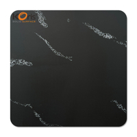 Black Calacatta Marble 12mm Acrylic Solid Surface Sheets Artificial Stone
