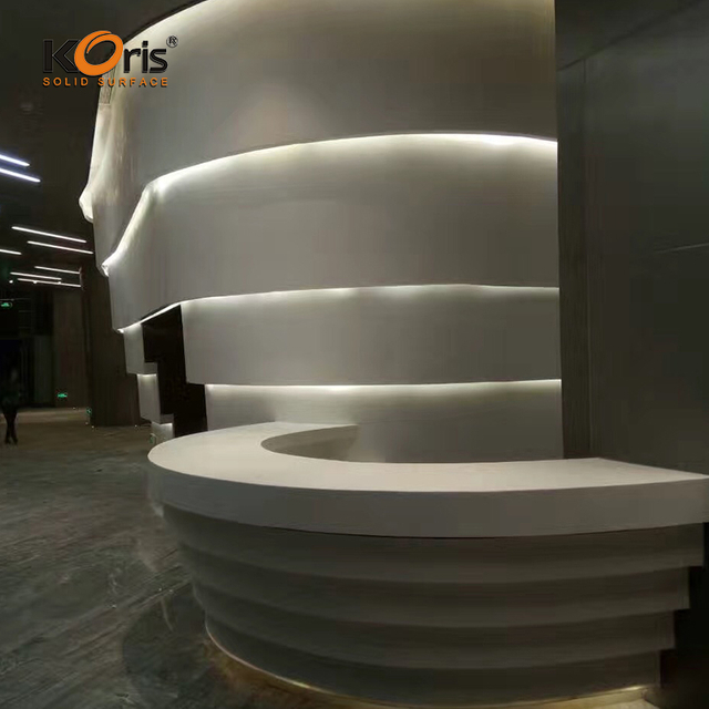 Koris 10mm 12mm Thick Pure Acrylic Solid Surface Sheets for Reception Desk