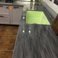 Hanex Solid Surface Textured Pattern Unlimited Thermoforming Pure Acrylic Solid Surface Countertops for Kitchen