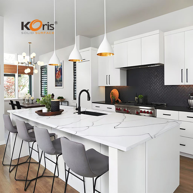 Staron White Artificial Marble Stone Solid Surface Sheets for Kitchen Countertops