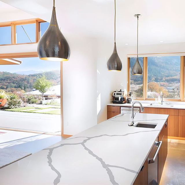 New Color White Marble Artificial Stone Acrylic Solid Surface Kitchen Countertops