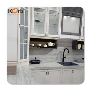 12mm Thickness Artificial Light Blue Marble Acrylic Artificial Stone Solid Surface Sheet For Kitchen Countertops