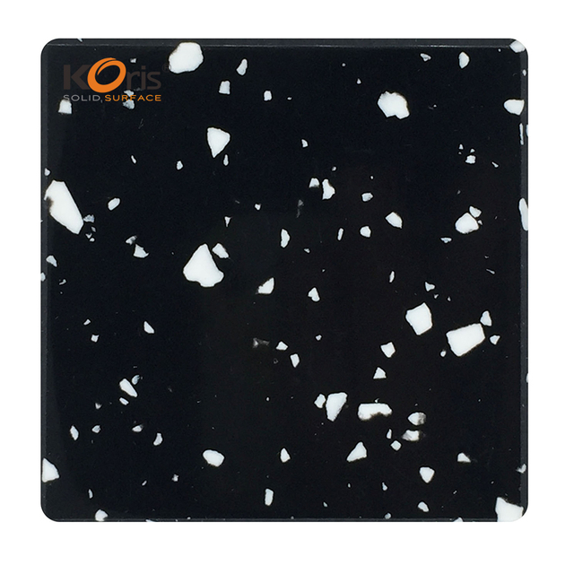China Manufacturer Factory Direct Wholesale Black Color Acrylic Solid Surface Formica Artificial Stone for Sinks Vanity Top Countertops