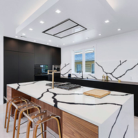 Formica White And Black Solid Surface Countertops Good Quality Acrylic Artificial Stone Marble Slabs for Kitchen Countertops