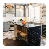 Hot Selling Building Material Black Marble Artificial Stone for Customized Kitchen Countertop Island