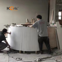 Modern Artificial Marble Color Pure Acrylic Solid Surface Receptions Counters Thermoforming Solid Surface Sheets for Commercial Uses