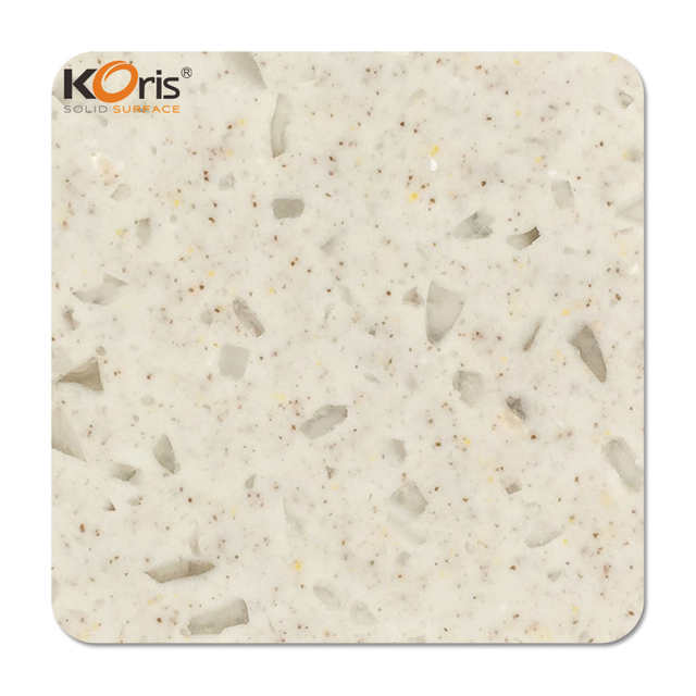 Koris Normal Color 12mm Chips Terrazzo Chip Artificial Stone Grain Acrylic Solid Surface Sheets for Kitchen Countertops