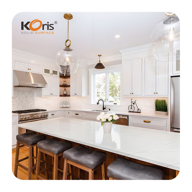 2025 Austin Grey And White Stone Artificial Marble Sheet Acrylic Solid Surface Slab Palia for Apartments