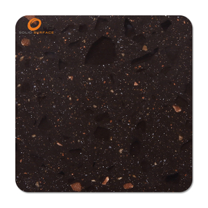 Black Artificial Stone 12mm Thickness Chips Colors Acrylic Solid Surface Slabs