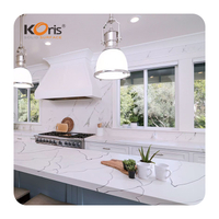 New Marble White Koris Brand Artificial Stone Sheet Modified Acrylic Solid Surface for Kitchen Countertops