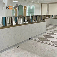 Korean Carrara Marble White Solid Surface for Kitchen Countertops