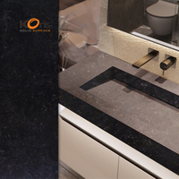 US Black Color Acrylic Solid Surface Marble Sheets for Bathroom Vanity Top